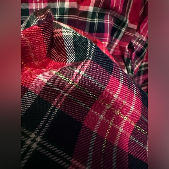 Crown & Ivy Red Black Plaid Holiday Event Pajamas PJs Size L - Picture 5 of 8